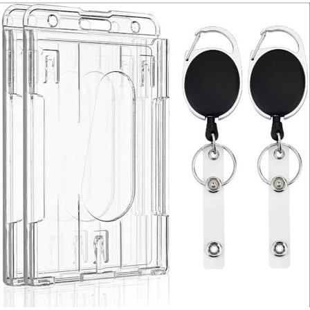 2-pak vertikal 2-korts ID-kortholder med tommelspor PC klar Ha