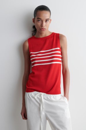 COS Striped Knitted Tank Top in Blue - Women