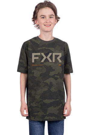 Tricou FXR Hydrogen Premium Tineret Camo militar/portocaliu M
