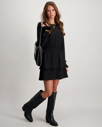 Grunt GRSpelug Dot Dress Zwart Jurken Meisjes - Kids Brand Store