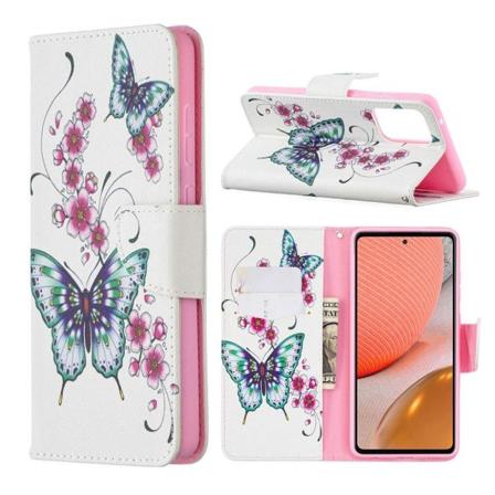 Wonderland Samsung Galaxy A72 5G Flip etui - Grøn sommerfugl Green