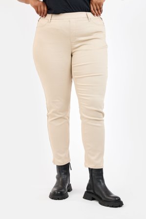 CISO - Sofia 7/8 Bukser - Sand - Curvy Slim Fit / Elastik i Taljen