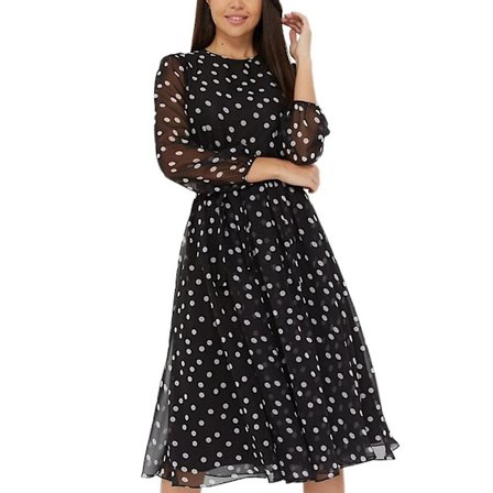 Dam Vintage Prickig Bohemisk Vintage Lätt Chiffonklänning