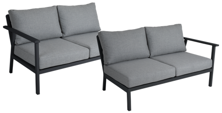 Brafab Samvaro Low Modulsoffa avslut Antracit/Pearl Grey, Utemöbler