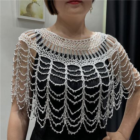 1920-luvun huivi kääreet Gatsby helmillä iltapuku Cape Bridal Shawl Bolero