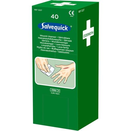 Salvequick 3227 Sårvask 40st, Førstehjelp