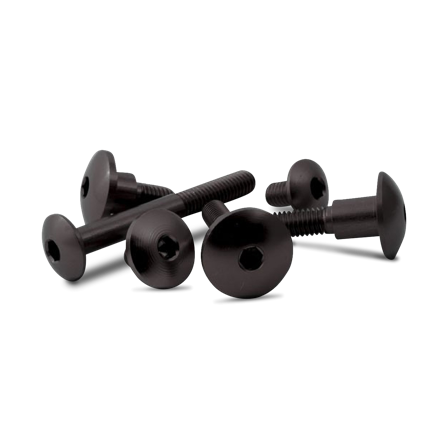Skrue Valter Moto Knaphoved M6, Sort
