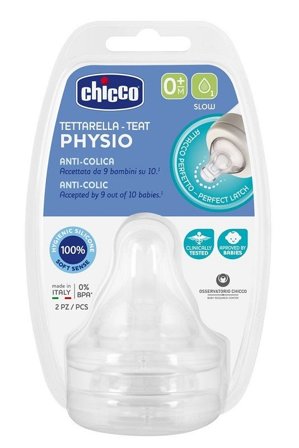 Chicco Tettarella 2 Pezzi Perfect5 Silicone 1 Foro 0M