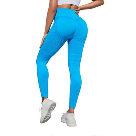 Cellulite 3D Leggings, Høj talje, numseløftende mavekontrol, Anti-cellulite leggings til træning Lyseblå{f2} Lyseblå