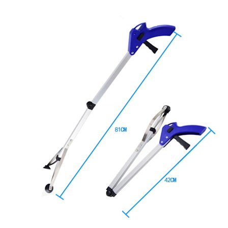 Foldbar gribetang til opsamling af affald 83cm affaldsopsamler tang i aluminium til opsamling af affald, skraldeopsamling, affald