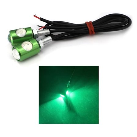 2kpl Rekisterikilven valo moottoripyörän merkkivalo VIHREÄ