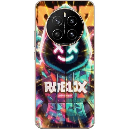 Yhteensopiva Puhelinkuori Honor Honor Magic7 Neonvärisellä Roblox-hupparihahmolla on hehkuvia efektejä ja energialla täytetty tausta, moderni peli