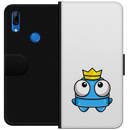 Yhteensopiva Lompakkokotelo Huawei Huawei P Smart Z Sininen piirros hahmo kruunulla ja suurilla silmillä leikkisässä kuninkaallisessa tyylissä