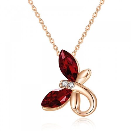 Romantisk Alla hjärtans dag Nyårsgåva Halsband med ädelstenar, Kristallhänge Halsband Smycken för kvinnor Månadssten Halsband för kvinnor, Fjäril