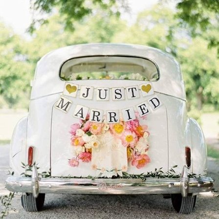 Just Married Banner Bildekorationer Guld Glitter Just Married Skilt Guirlande Til Brude Shower Dekoration (FMY)