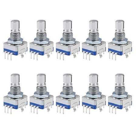 Encoder Kodebryter Digital Potensiometer Ec11 5 Pins 15mm Aksel 10stk Hy