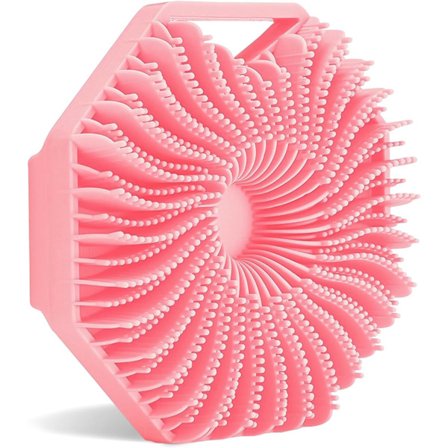 Antimikrobiell silikon kroppsskrubber eksfolierende dusjskrubber for sensitiv hud miljøvennlig rosa