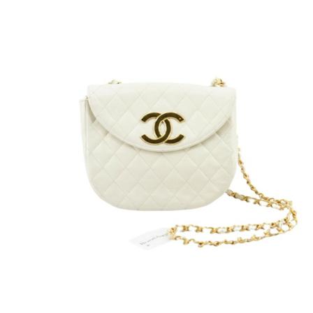 Chanel Vintage, Pre-owned V-Stich Bag Wit, Dames, Maat:ONE Size,leer