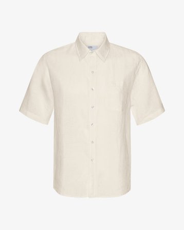 Linen SS Shirt - Ivory White - Male - L
