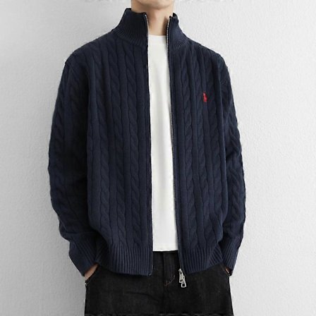 Strikket cardigan for menn, avslappet oversized genser for høst og vinter