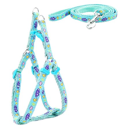 Valpe sele anti-trekk fruktmønster eksplosjonssikker mellomstor hundebånd gåtur løping bryststropp for park (blå)