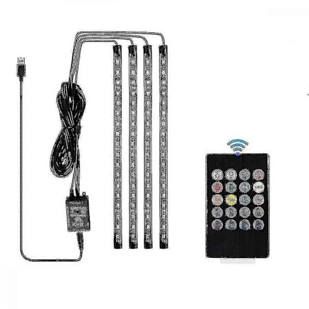 Auton sisävalaistusnauha, 72 LEDiä RGB-tunnelmavalaistus
