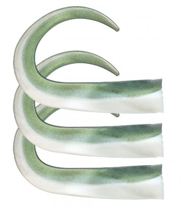 SvartZonker Glide Tail Junior C21 Green/Pearl White 3-pack