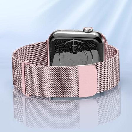 Metallreim i gull/rosa, kompatibel med Apple Watch-reim 40 mm 38 mm