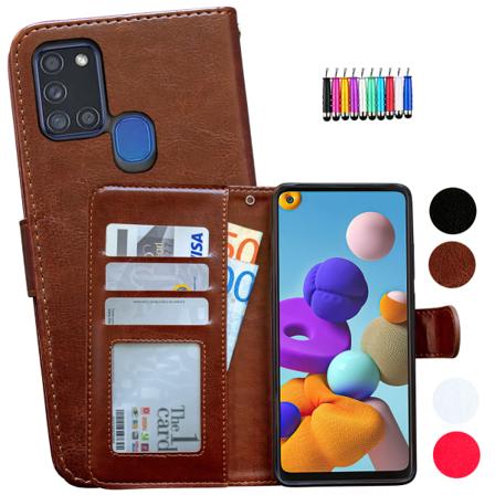 Samsung Galaxy A21s - PU-nahkainen lompakkokotelo Rosa