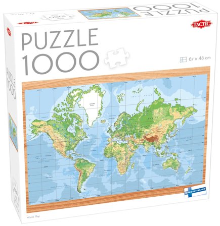 TACTIC Pussel Världskarta 1000 bitar - Lyreco - Skola och förskola - Lekmaterial - Pussel - Askpussel