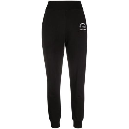 Karl Lagerfeld, Rue St Guillaume Print Track Pants Zwart, Dames, Maat:S,Katoen