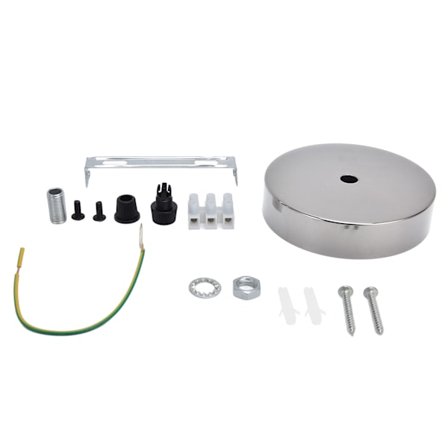 10 cm Rund Taklampebase DIY Aluminium Plating Lampeholder Perlesvart for Hjemmekontor