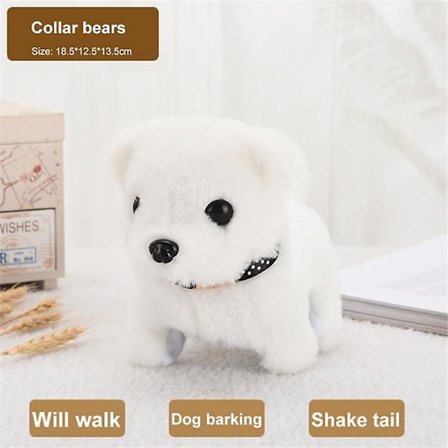 Kawaii Plysch Hundeleksak Kan Gå Barka Nacke Simulation Plysch Elektrisk Valp Utan Batteri Barnleksaker Elektrisk Valp Kan Vifta På Svans