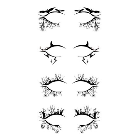 4 paria väliaikaisia silmälappuja DIY Halloween Eyeliner Eyes Make