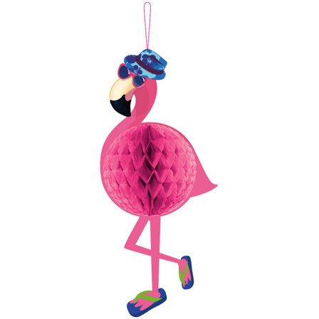 Flamingo honeycomb dekoration 58 cm - Partyninja.se