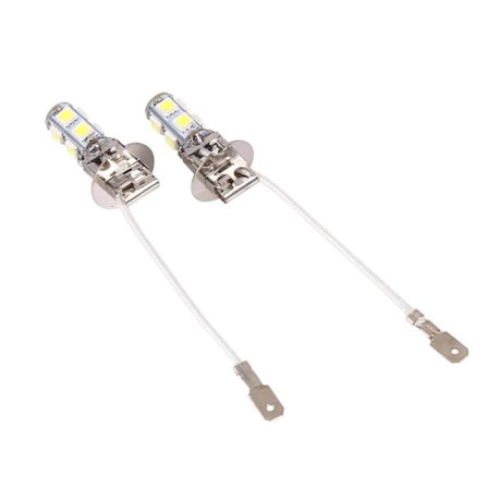 h3 led 12v + 2x H3 5050 Hvit 9 SMD LED Xenon-lampe DC12V Auto