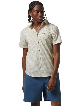Brixton Charter Print S/S Wvn - Cream - S