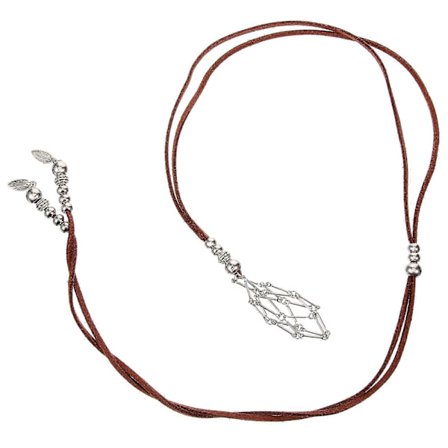 Halskæde Snore Krystal Vedhæng Holder Tom Sten Holder Vævet Net Bur