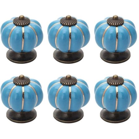 6 st Knoppar Vintage Keramiska Skåpknoppar Låda Byrå Knoppar och Draghandtag Keramiska Skåp Möbler Skåpknoppar