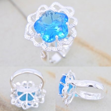 Silver RING Blå ÄDELSTEN