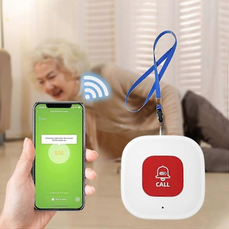 Hjemme Senior WiFi Kallesignal med App-Varsling, Eldreovervåking, Sykepleieassistent-Pager, Senior Bolig Alarmsystem, Ingen Månedlige Avgifter