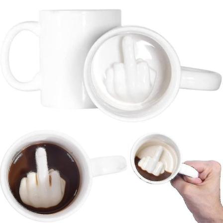 3d keskisormi mukit erikoinen hauska tee S keraamiset mukit