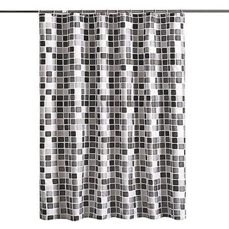 Duschdraperi, Duschdraperi, Mögelresistent, Mosaikmönster, Polyester Duschdraperi Med Ögla Och Viktad Fåll (150 X 180cm)