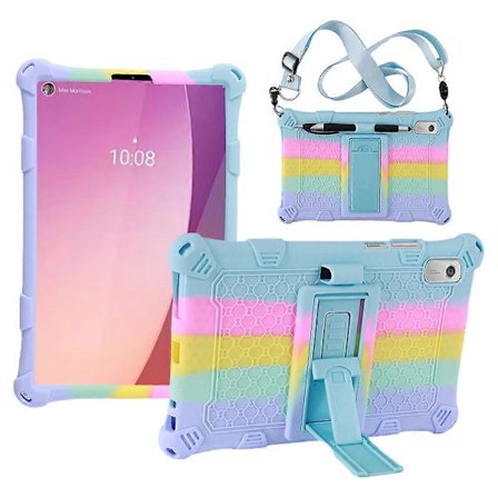 Retro Textur Silikonfodral för Lenovo Tab M9 310FU Tablet, Tablet Skydd med Ställ och Snodd