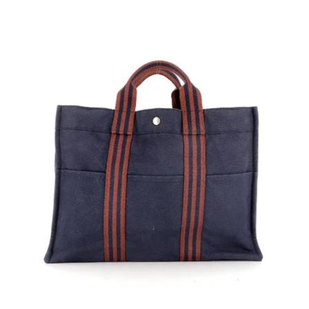 Hermès Vintage, Pre-owned Tote bag Blauw, Dames, Maat:ONE Size,Canvas