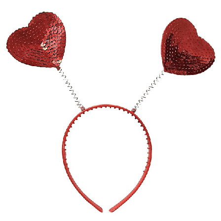 Valentinsdag Hårbånd Røde Paljetter Kærlighedshjerte Til Hovedbeklædning Antenne Hårbøjle Ferie Festival Kostume Party Rekvisitter
