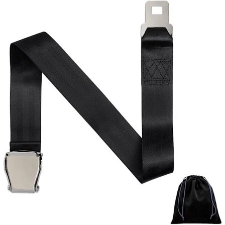 Flygplansbältesförlängare, Universal Justerbara Flygplansbältesdelar med Rostfritt Stålspänne 20-80CM Flygbolag för Resor