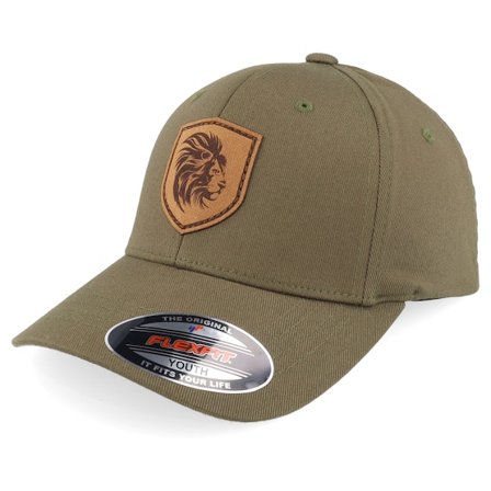 Kiddo Cap - Grün Flexfit Cap - Kids Majestic Lion Olive Flexfit @ Hatstore