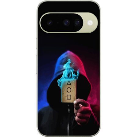 Kompatibelt Mobilskal till Google Google Pixel 10 Squid Game Netflix affisch koreansk överlevnadsdrama serie mask huva kort retro fanart design utskr