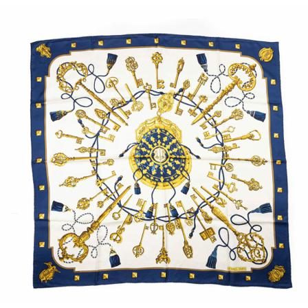 Hermès Vintage, Pre-owned Scarf 90*90cm Blauw, Dames, Maat:ONE Size